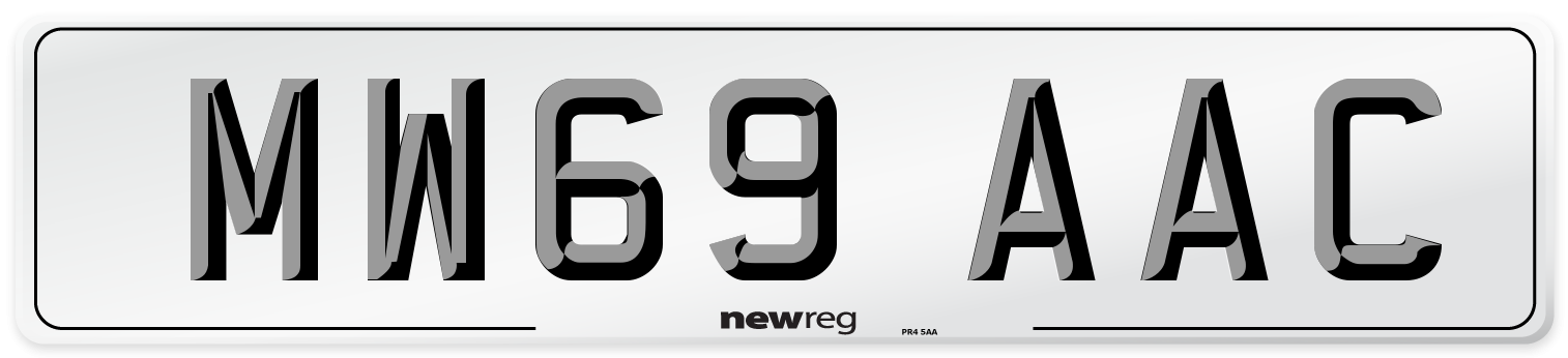 MW69 AAC Number Plate from New Reg